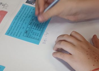 Powiększ zdjęcie: uczeń rozwiązujący zadanie