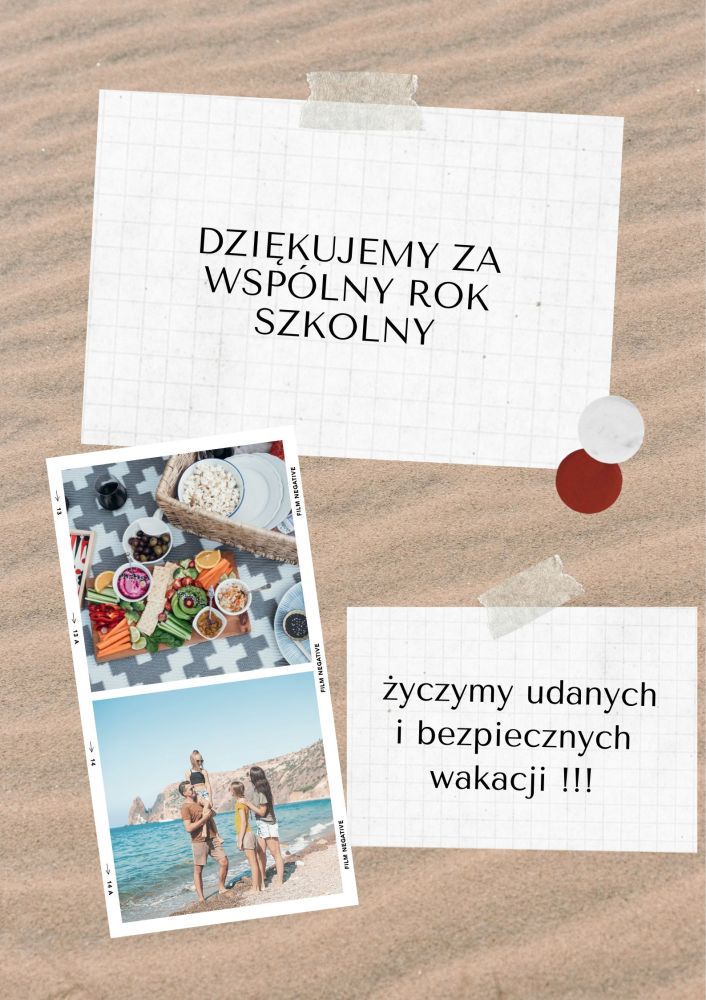 Karta z wakacyjnymi życzeniami