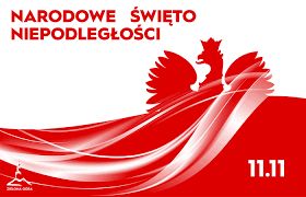 Plakat z orzłem i napisem Narodowe Święto Niepodległości
